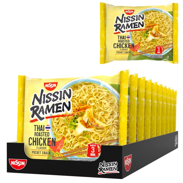 Nissin Ramen Thai Roasted Chicken Instant-Nudeln 10x65g Huhn