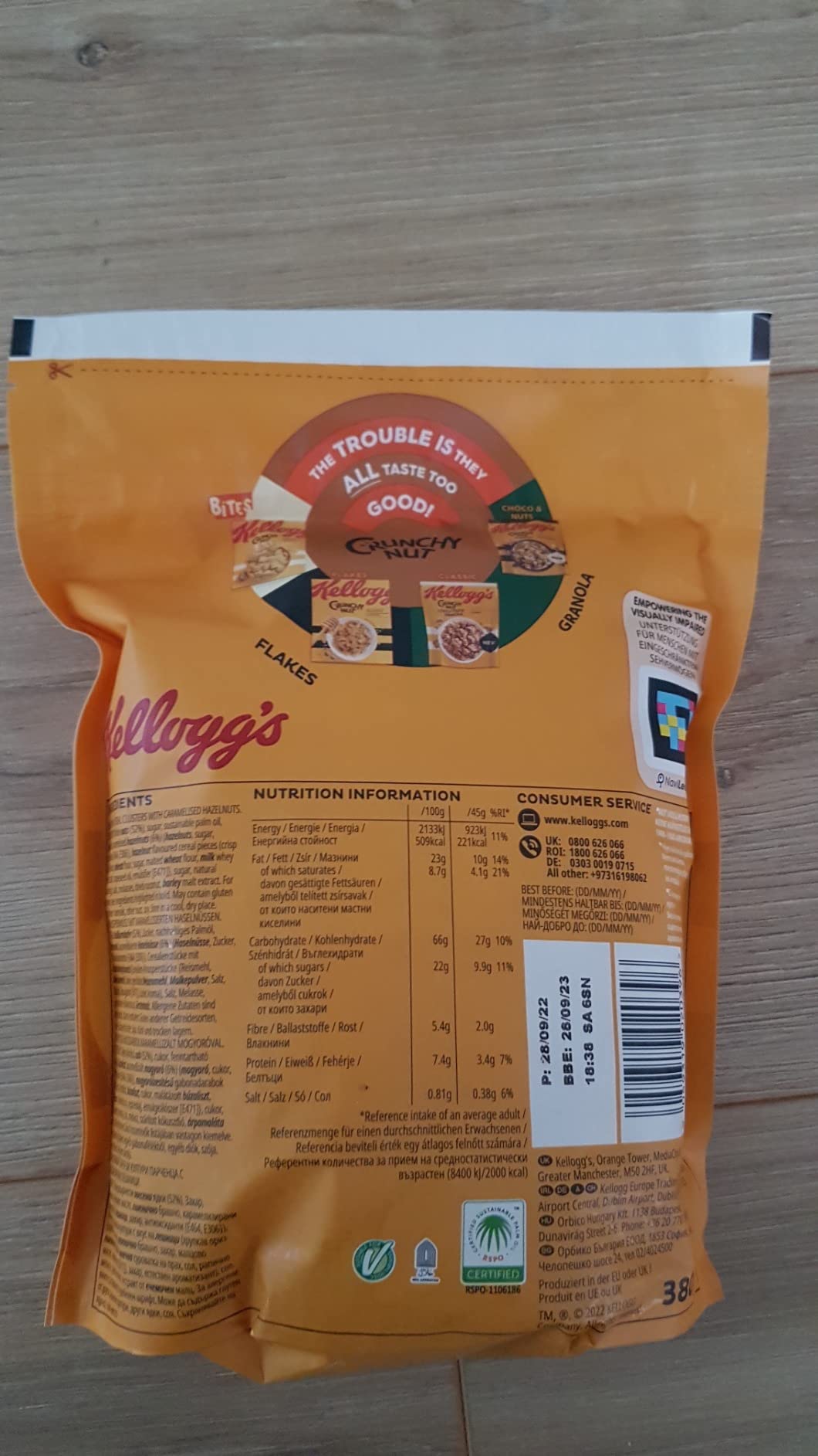 Kellogg's Crunchy Nut Caramelised Nuts Müsli 380g karamellisiert