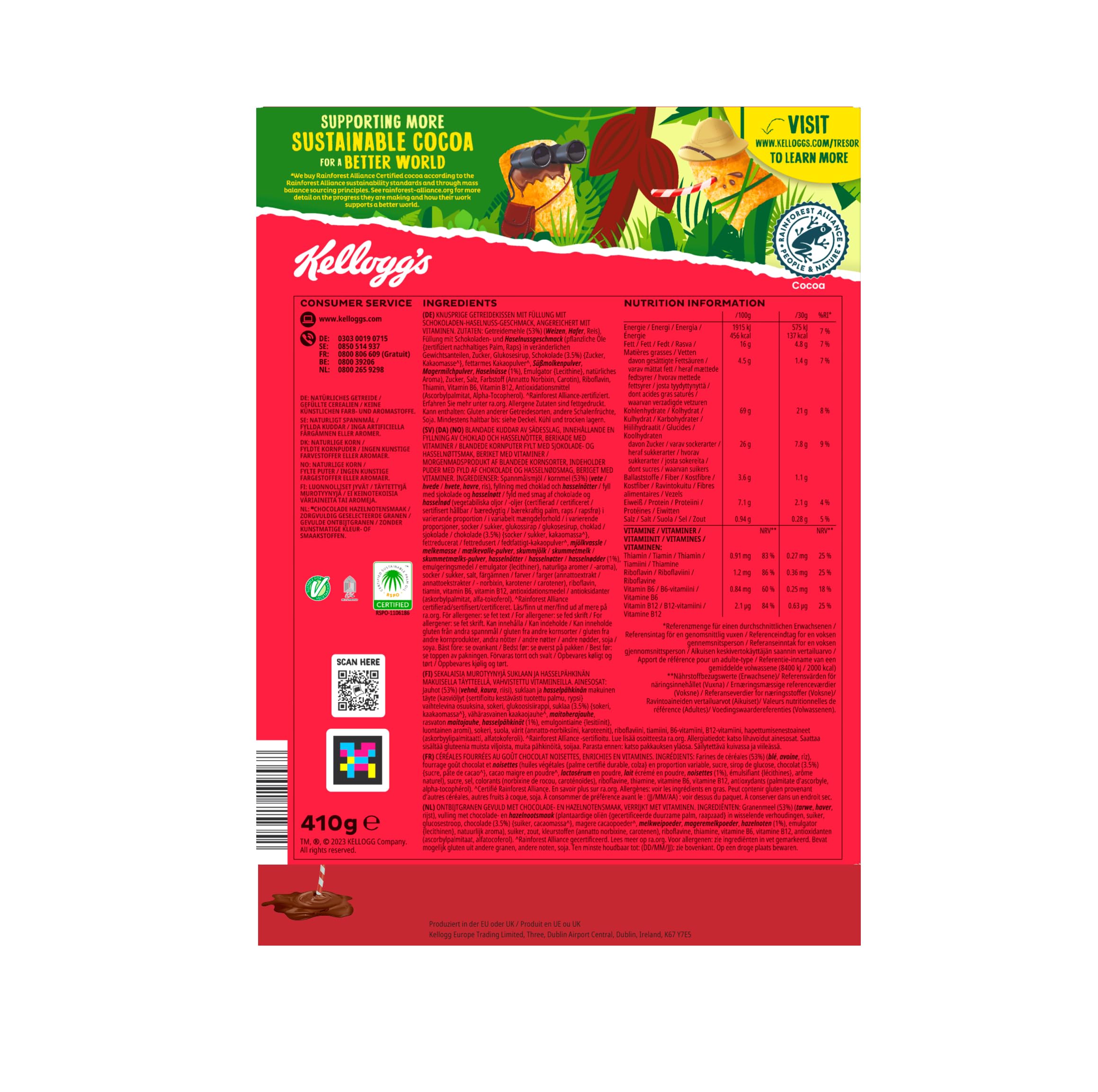 Kellogg's Tresor Choco Nut Frühstückscerealien 6x410g Schoko