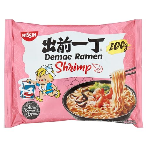 Nissin Demae Ramen Shrimp Instant-Nudeln 100 g Suppe