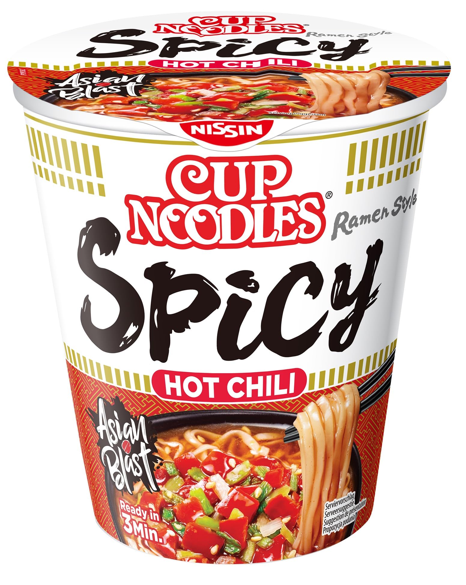 Nissin Cup Noodles Spicy Instant-Nudeln 66g scharf