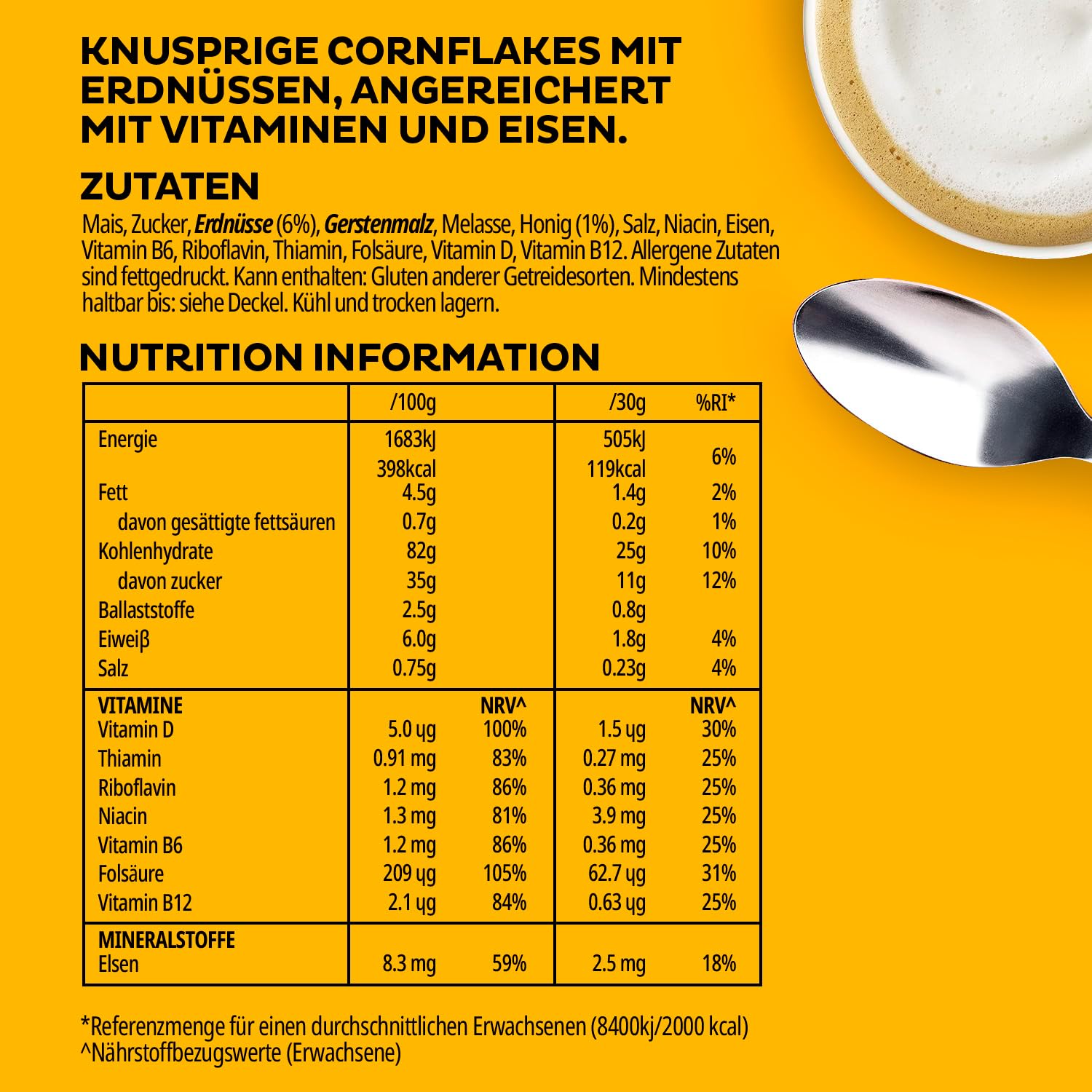 Kellogg's Crunchy Nut Cornflakes 6x720g mit Honig Erdnuss