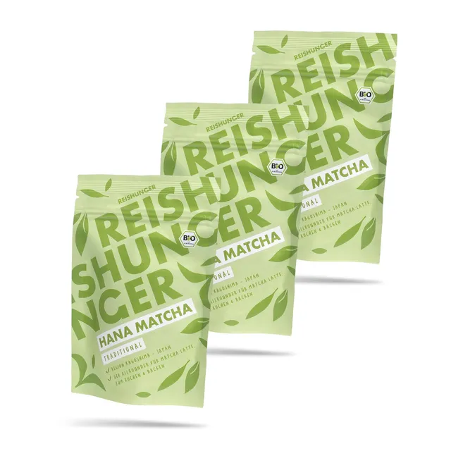 Reishunger Hana Matcha Pulver 3x50 g Bio Traditional