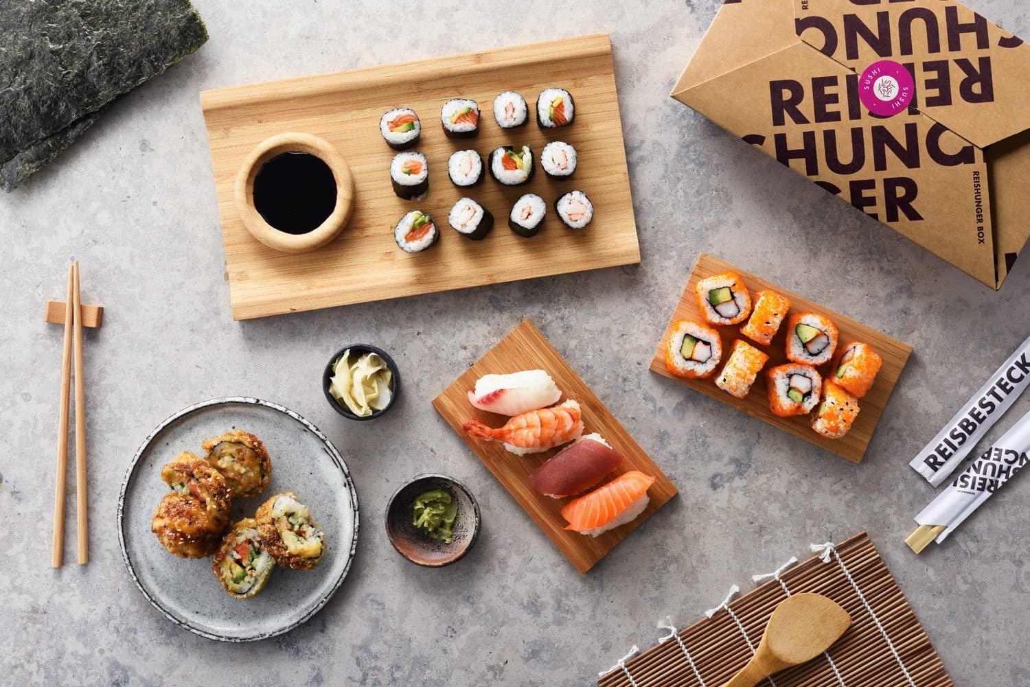 Reishunger Sushi Equipment Box Sushi-Set Holz