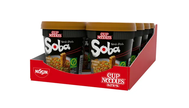 Nissin Cup Noodles Soba Japanese Curry Becher 8x90g Wok