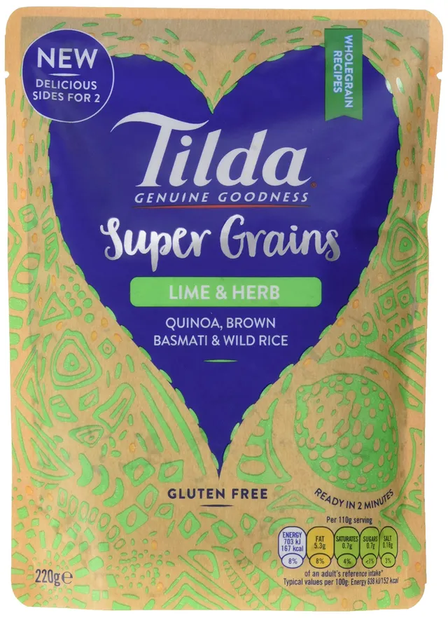 Tilda Super Grains Limette Kräuter Reis 6x220g glutenfrei