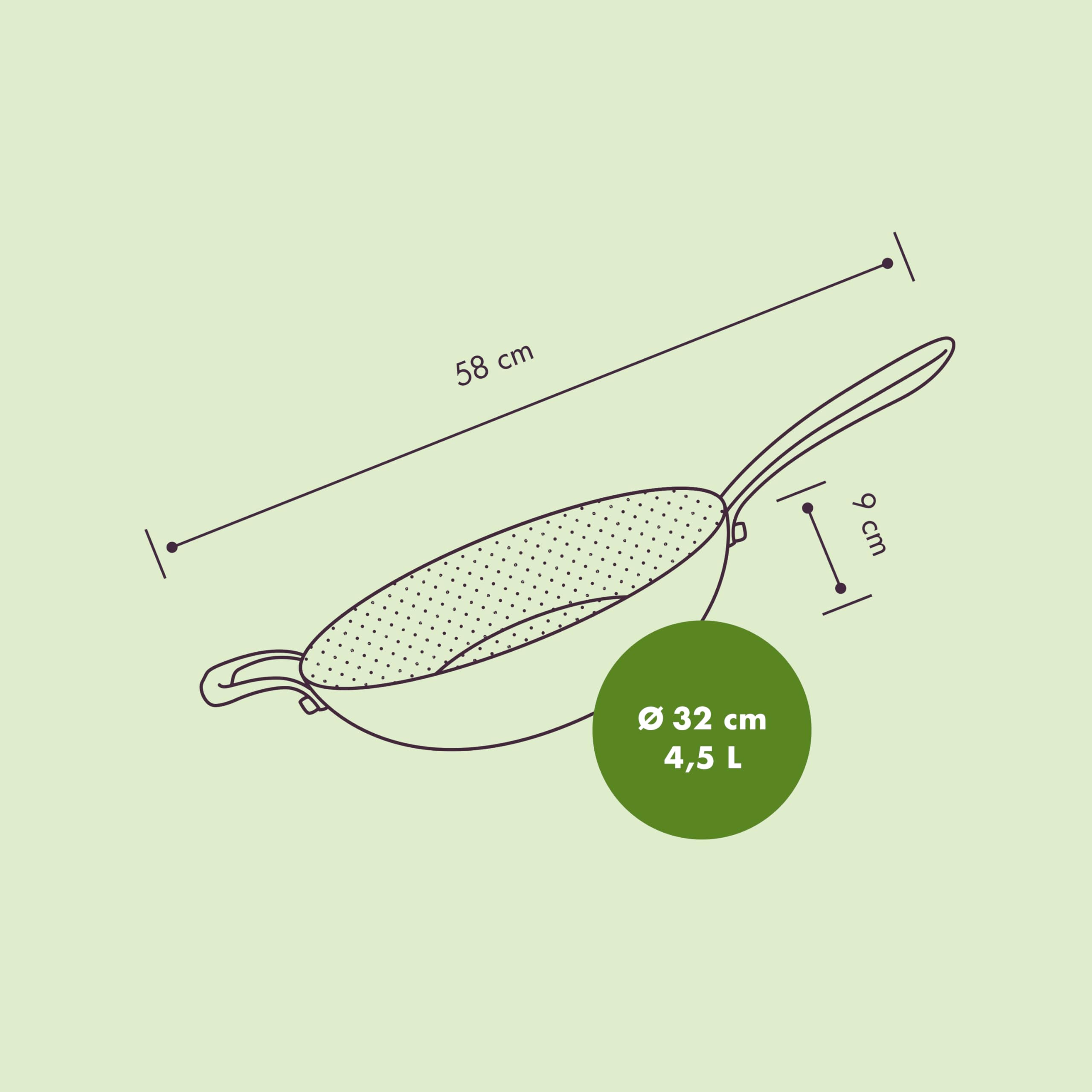 Reishunger Premium Wok 32 cm Edelstahl-Wok Antihaft