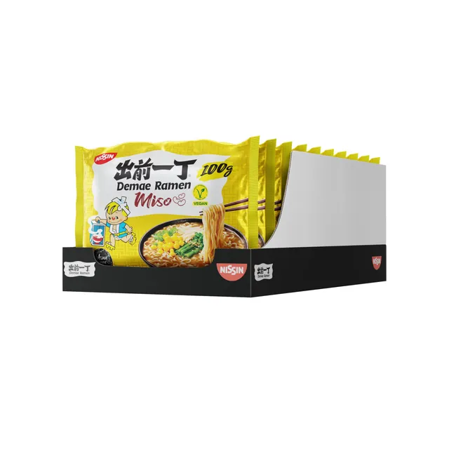 Nissin Demae Ramen Miso Instant-Nudeln 10x100g vegan