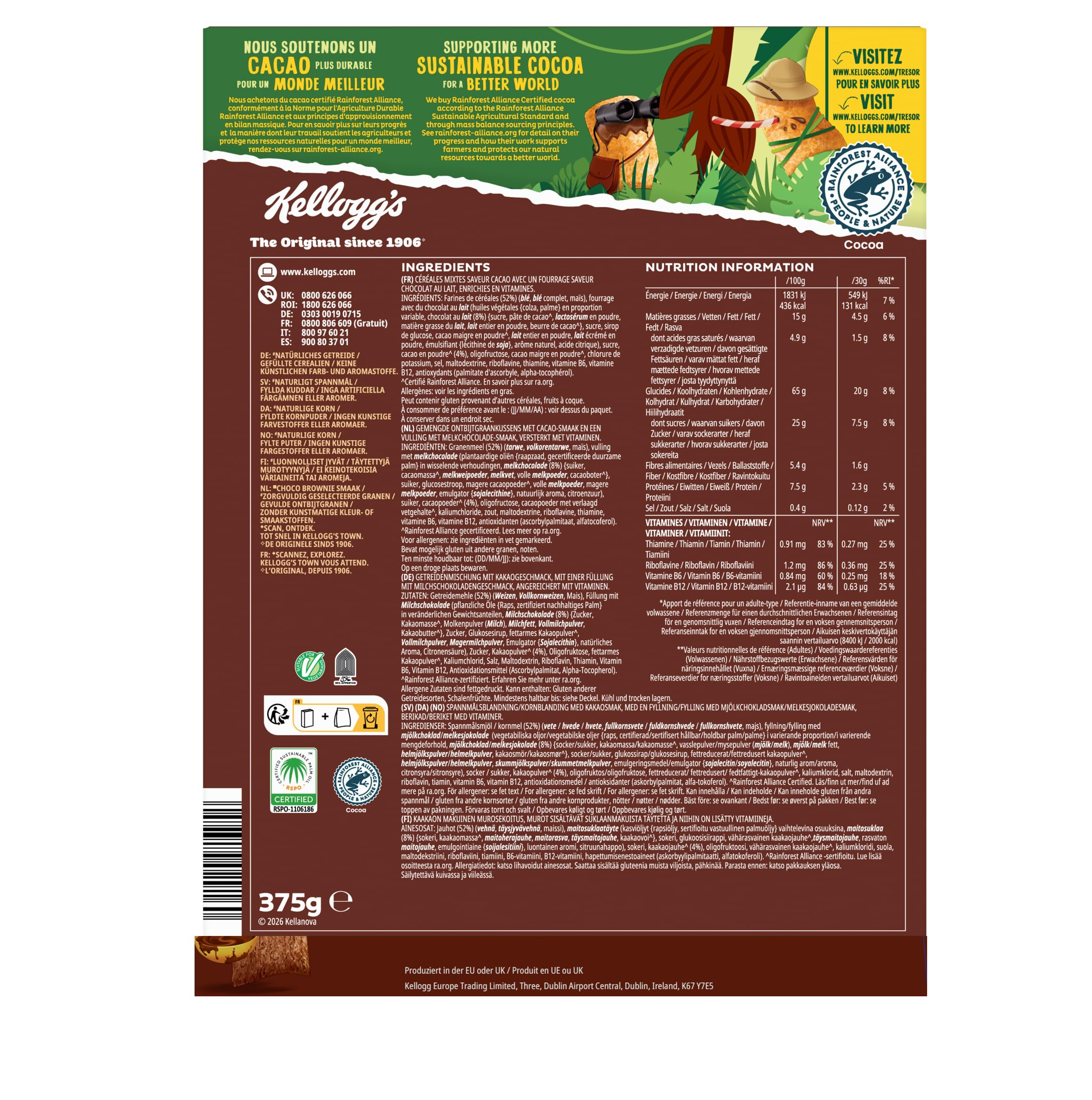 Kellogg's Tresor Choco Brownie Cerealien 6x375 g