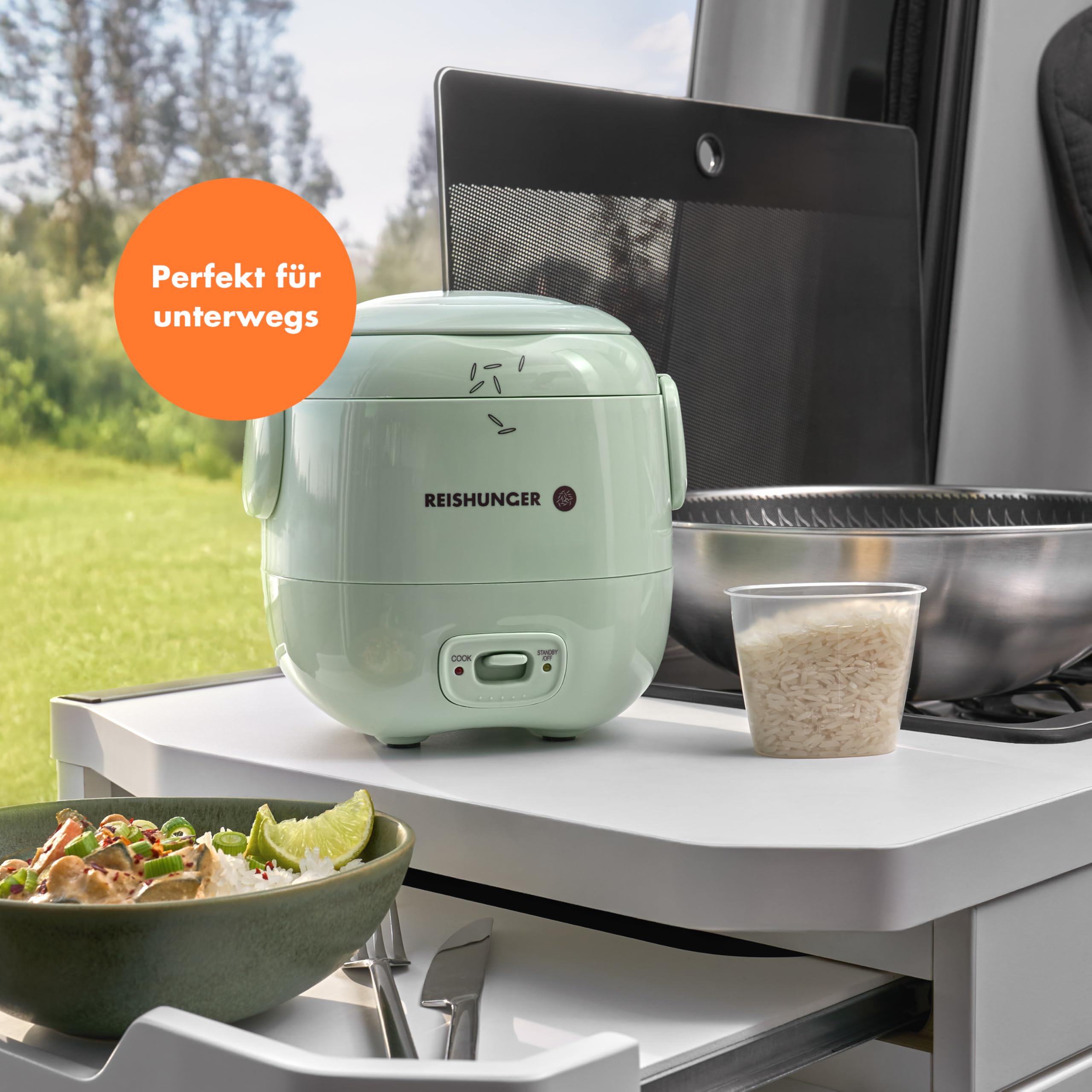 Reishunger Mini Reiskocher 0,3L Waldgrün 1-2 Portionen