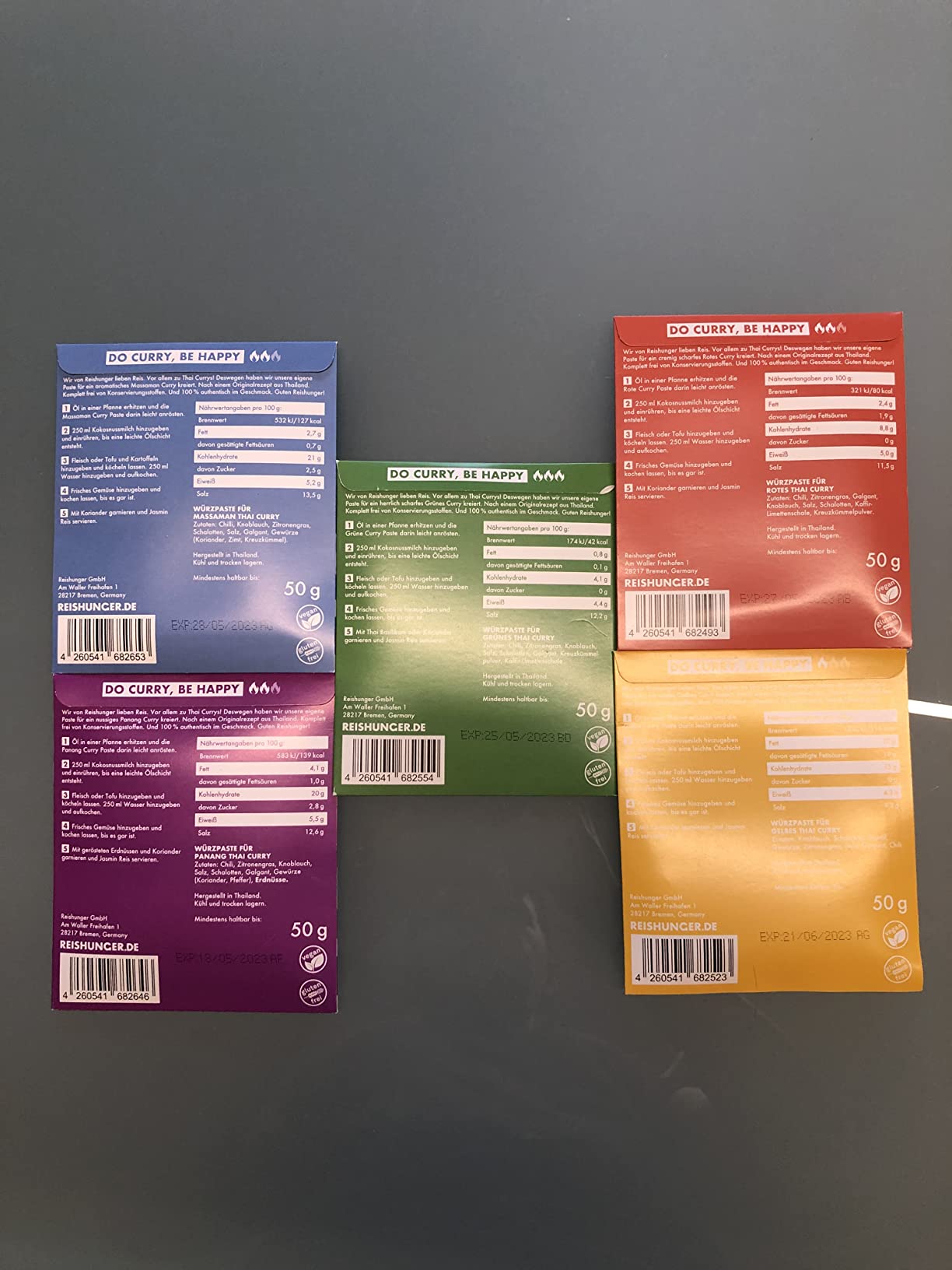 Reishunger Thai Curry Paste Probierset 5x50g vegan