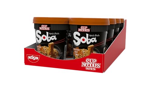 Nissin Cup Noodles Soba Sukiyaki Beef Becher 8x89g Rind