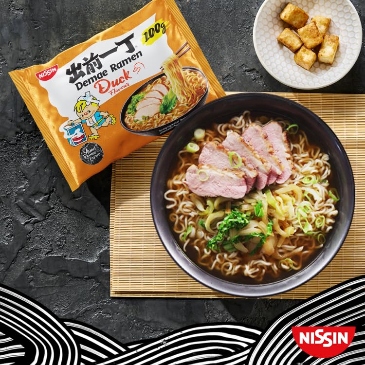 Nissin Demae Ramen Ente Instant-Nudeln 100g Ente-Knoblauch