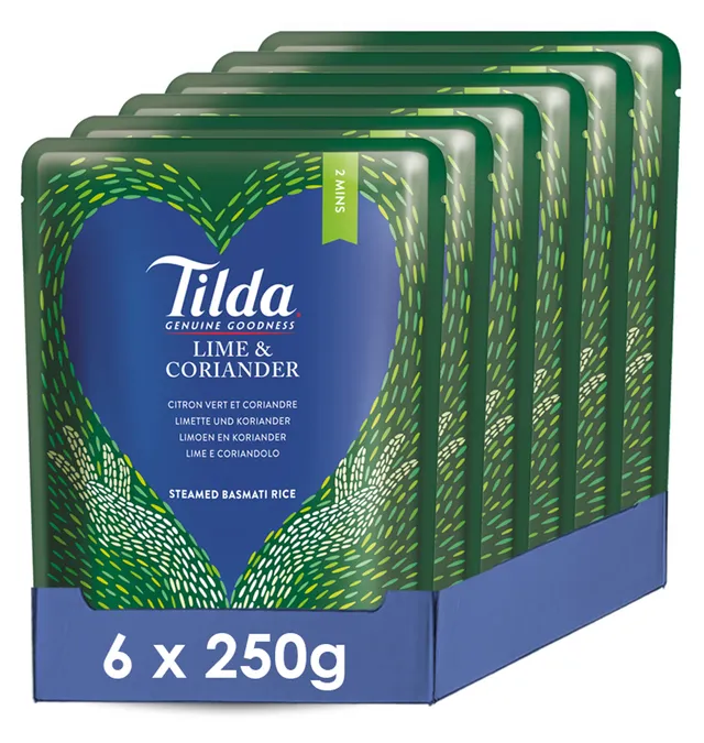 Tilda Limette Koriander Mikrowellenreis 6x250g glutenfrei