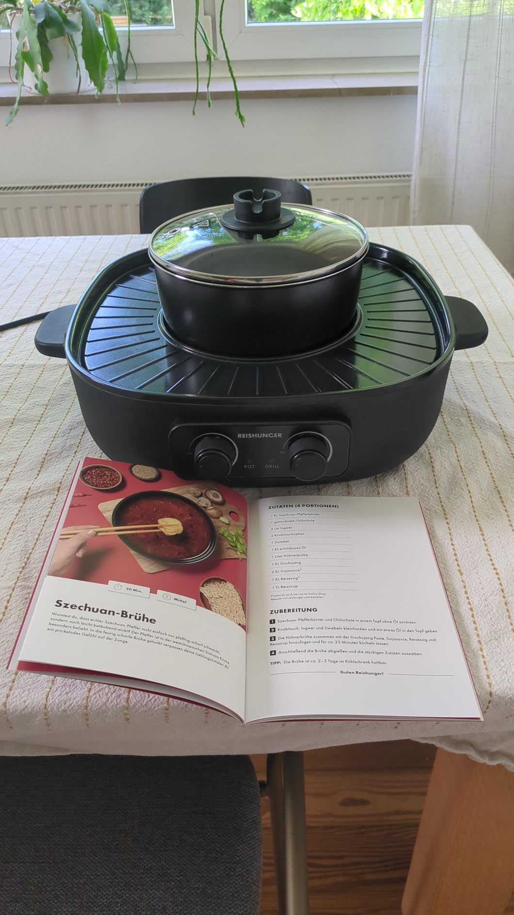 Reishunger Hot Pot Elektro mit Grill 2L 2-4 Personen