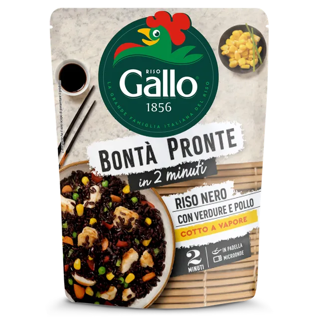 Riso Gallo Bontà Pronte Riso Nero Huhn 220g Gemüse