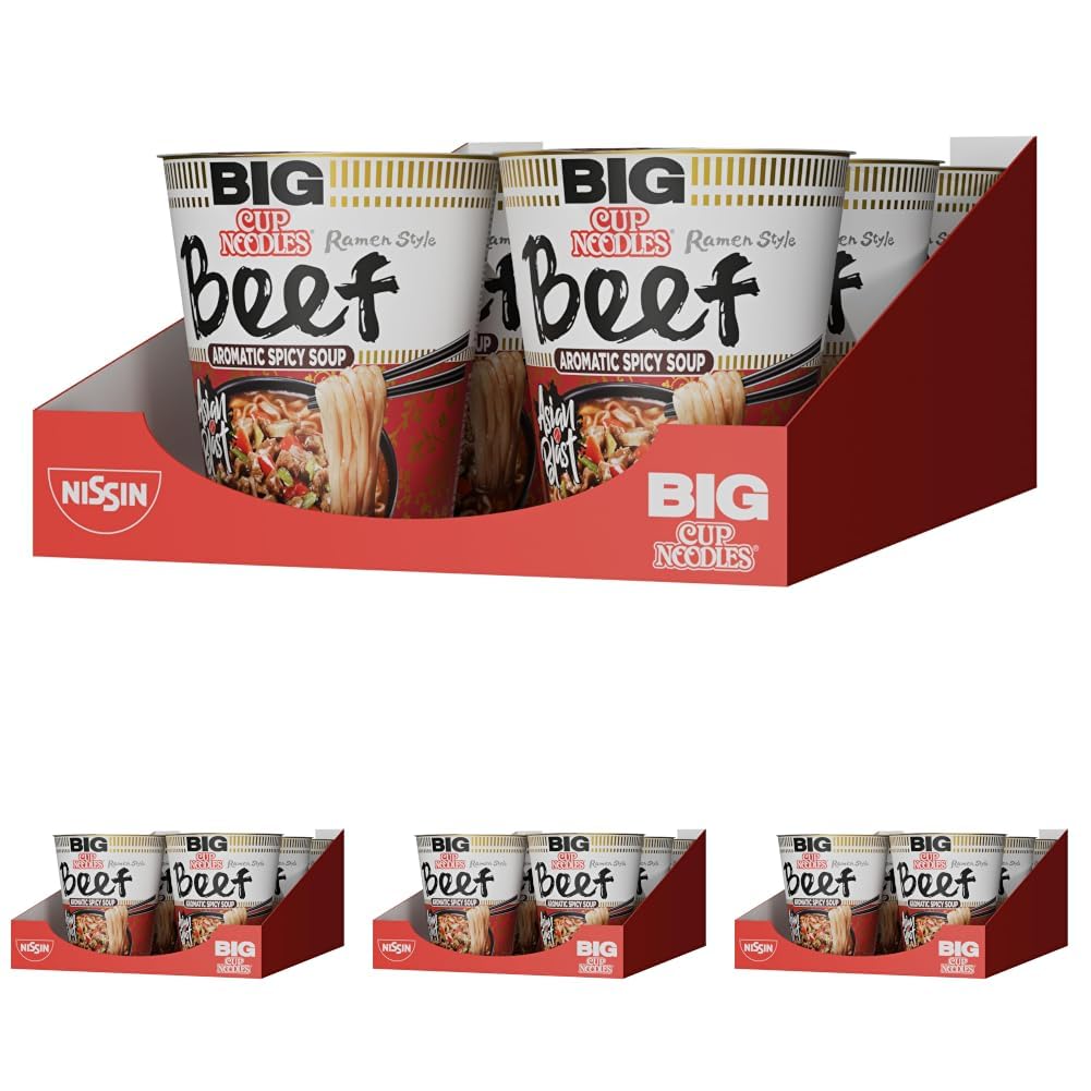 Nissin Cup Noodles BIG Beef Instant-Nudeln 6x83g Rind