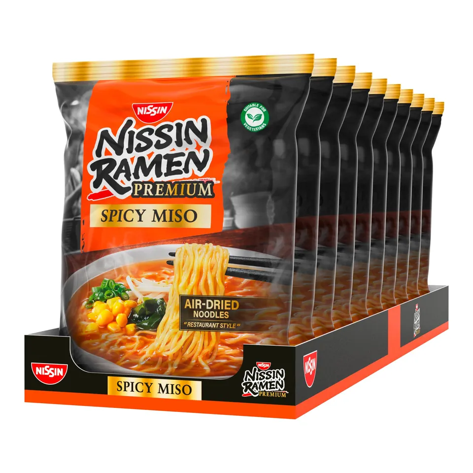 Nissin Ramen Premium Spicy Miso Instant-Ramen 10er Pack