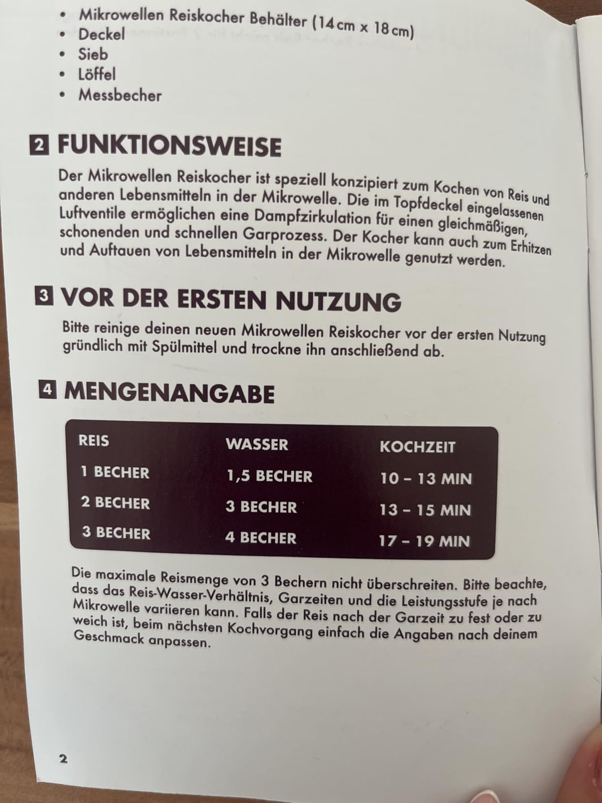Reishunger Mikrowellen Reiskocher 1,7 L Reiskocher schwarz 6 Portionen