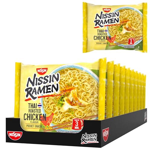 Nissin Ramen Thai Roasted Chicken Instant-Nudeln 10x65g Huhn