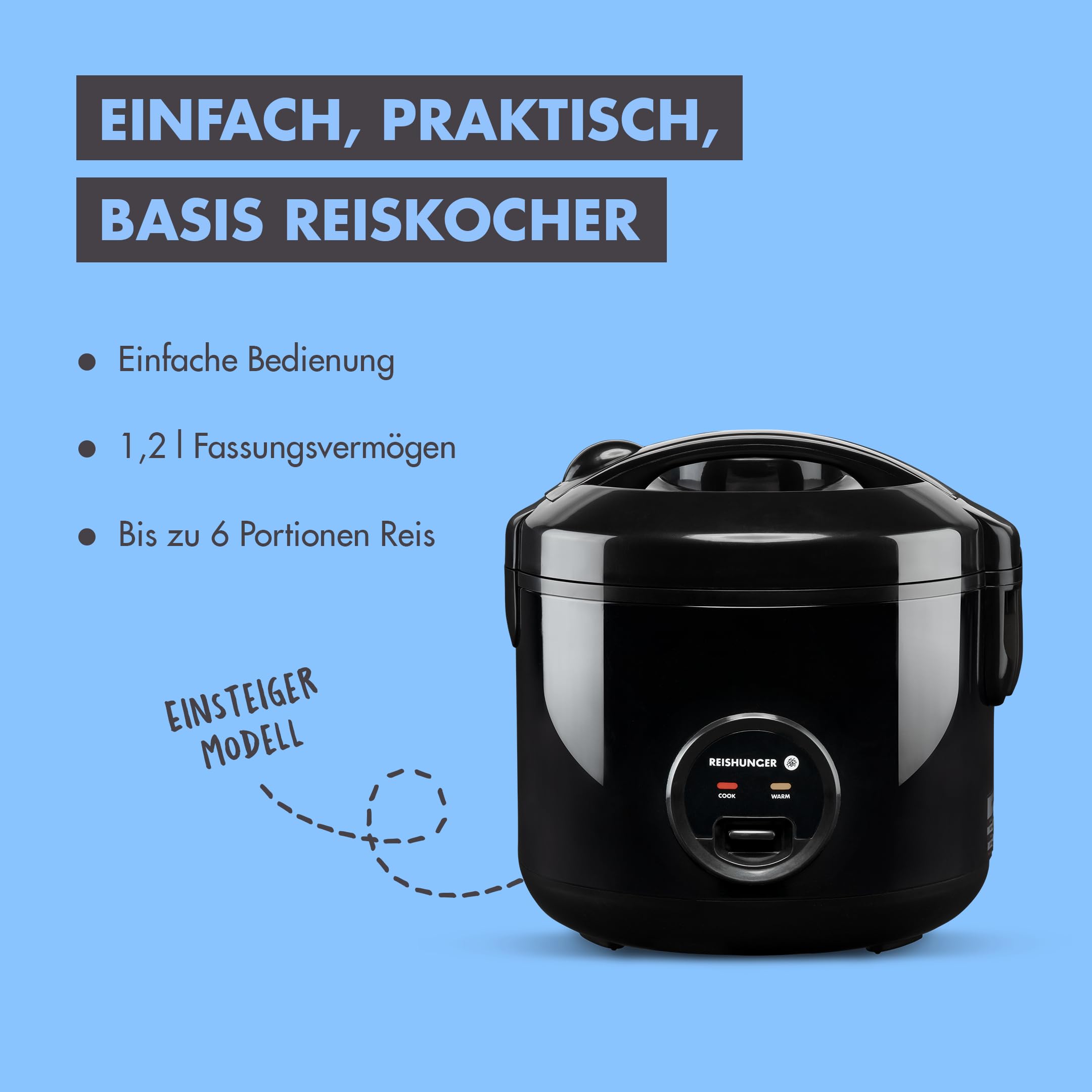 Reishunger Reiskocher Keramik Starterset 10tlg grau
