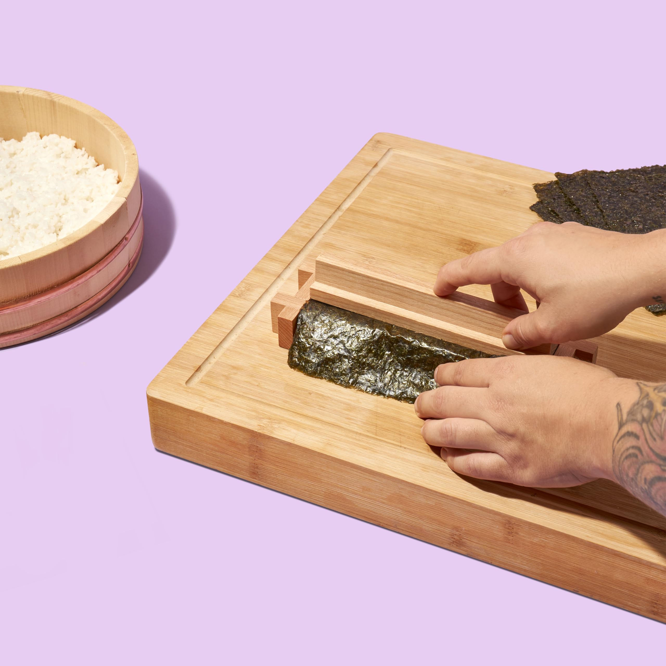 Reishunger Sushi Maker Kit Birkenholz Maki 6-8 Stück