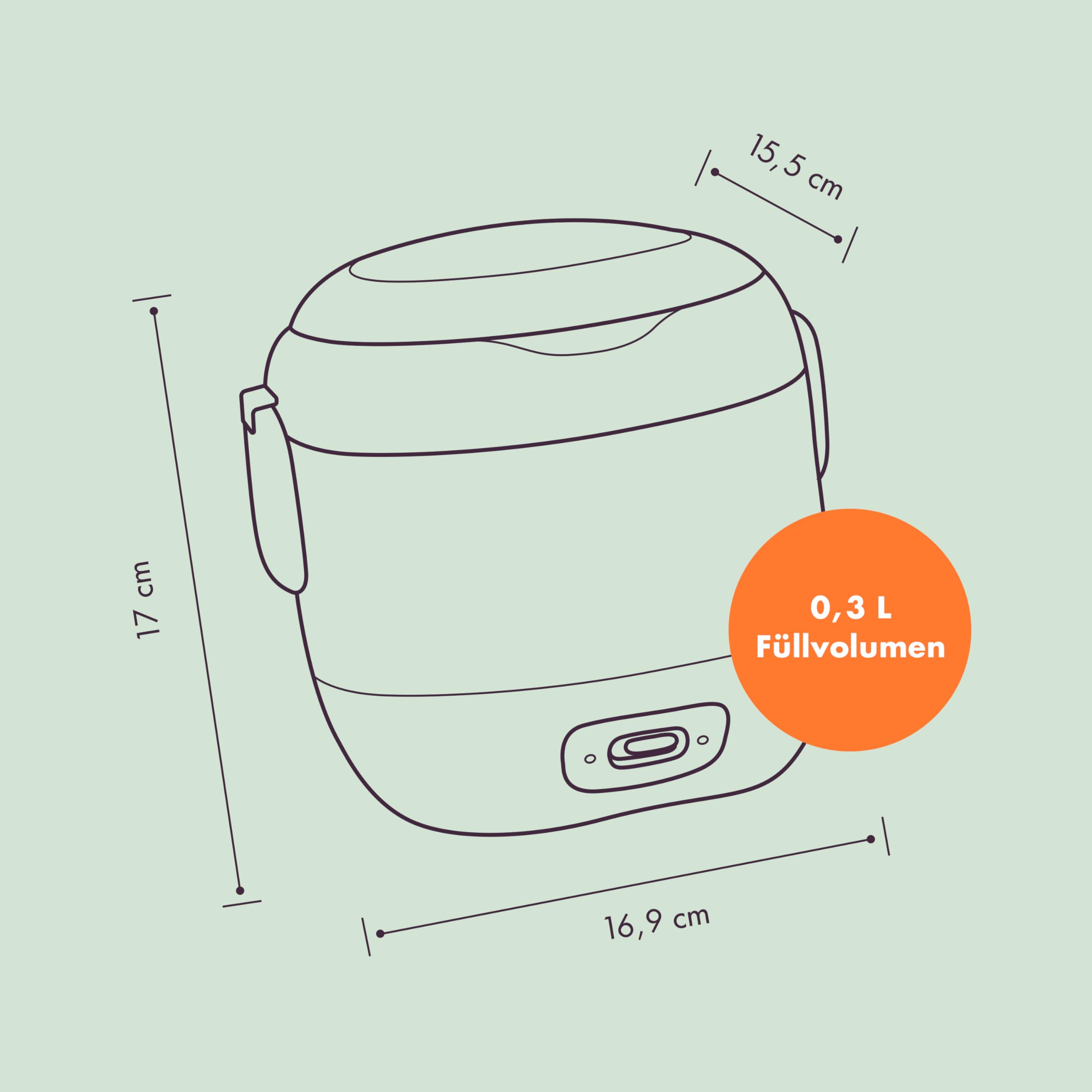 Reishunger Mini Reiskocher 0,3L Salbeigrün 1-2 Port