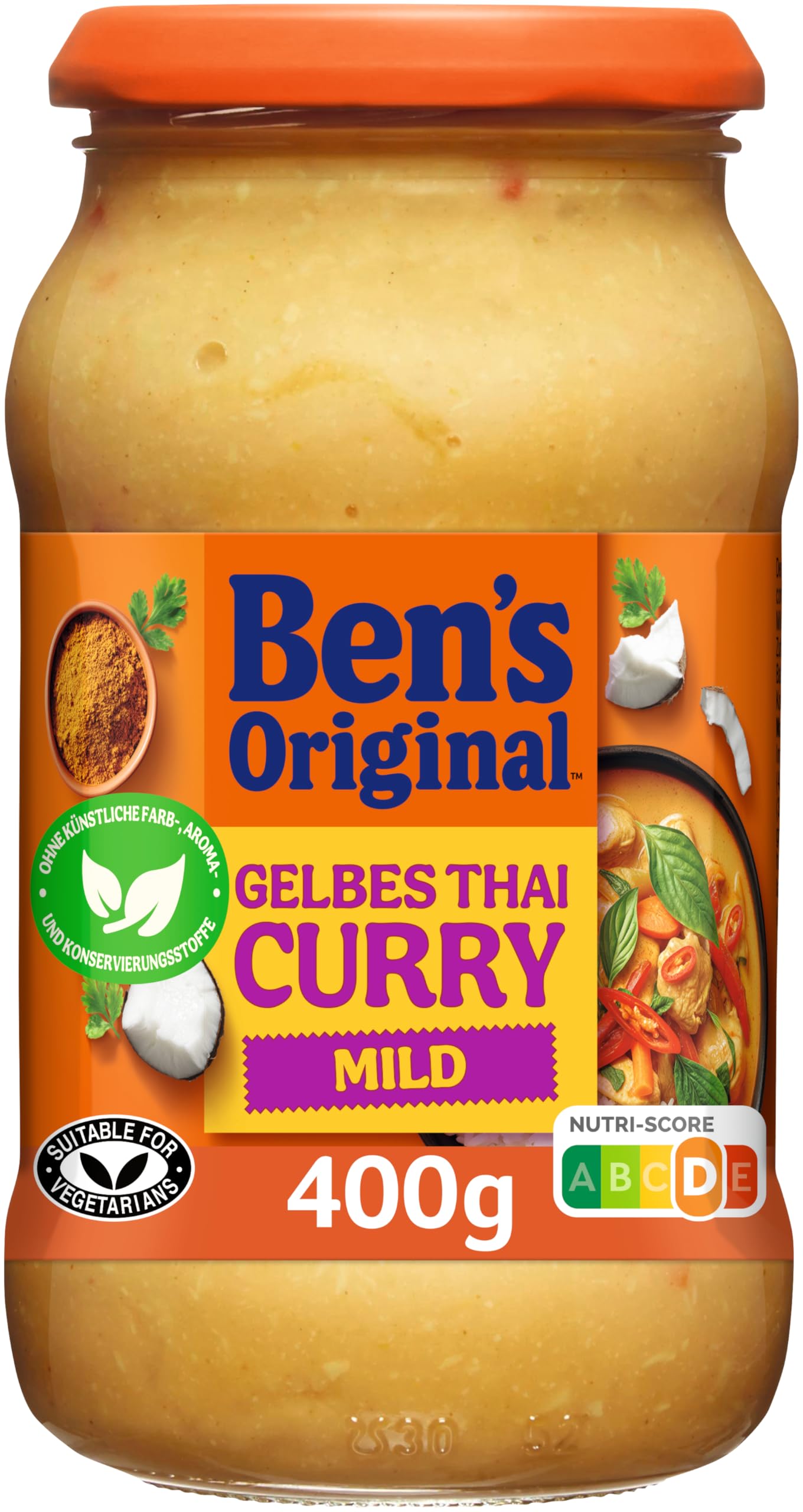 Ben's Original Cremiges Curry Sauce Gelbes Thai 6x400g mild