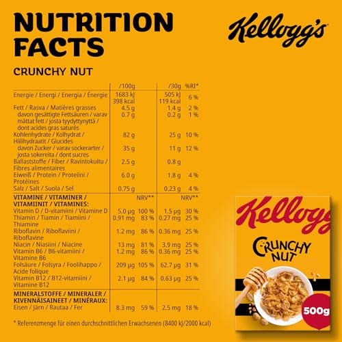 Kellogg's Crunchy Nut Cornflakes 6x500g Honig